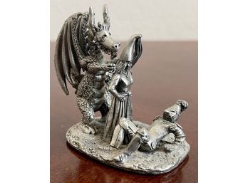 Rare Gallo 'Hands Off My Dragon' Fine Pewter Figurine 1987 1284/3000