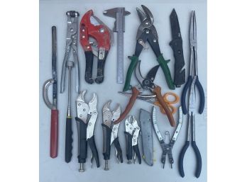 Assorted Hand Tools Including Locking Prier Set And More