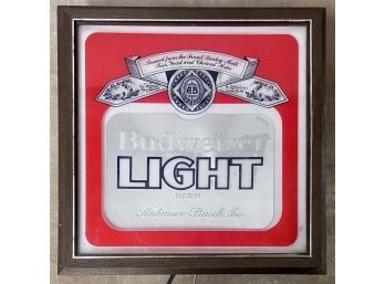Vintage Budweiser Bar Breweriana Beer Hanging 'light' Label Sign - NO. 801-003 (works)