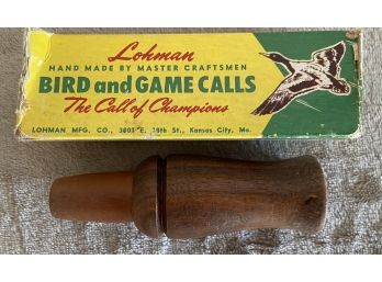 Vintage Lohman Bird And Game Call In Original Box With Instructions