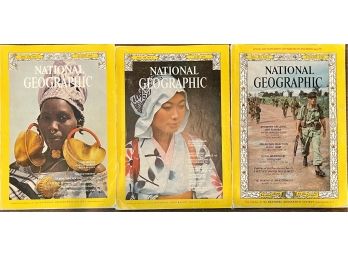 (3) National Geographic Magazines January 1965, June 1976, August 1975