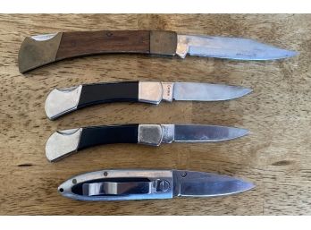 (4) Assorted Stainless Steel Pocket Knives