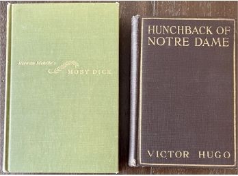 (2) Vintage Books Moby Dick, Herman Melville, 1949 & Hunchback Of Notre Dame, Victor Hugo