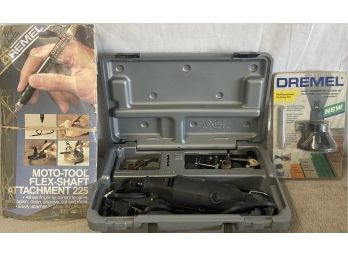 Type 5 Dremel Tool With Case, Attachments, Flex-shaft Attachment, & Multipurpose Cutting Kit (works)