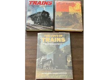 (3) RR Books, 'Train Wrecks', Reed, 'Trains', SP Gordon, 1976, 'The Love Of Trains', Hand, 1974