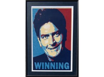 Vintage Charlie Sheen 'Winning' Framed Print