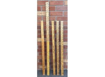(6) Assorted Wooden Measuring Sticks