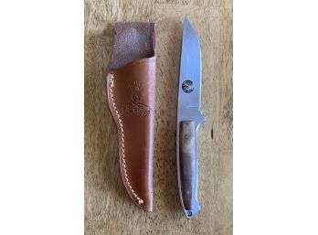Elk Ridge Stainless Steel Knife With Leather Sheath