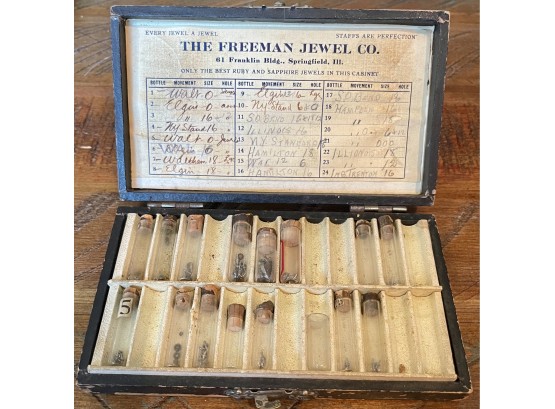 The Freeman Jewel Company Antique Ruby And Sapphire Watch Jewels In Original Box