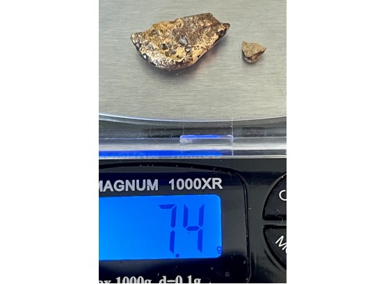 24K Gold Refined (2) Nuggets Weighs 7.4 Grams
