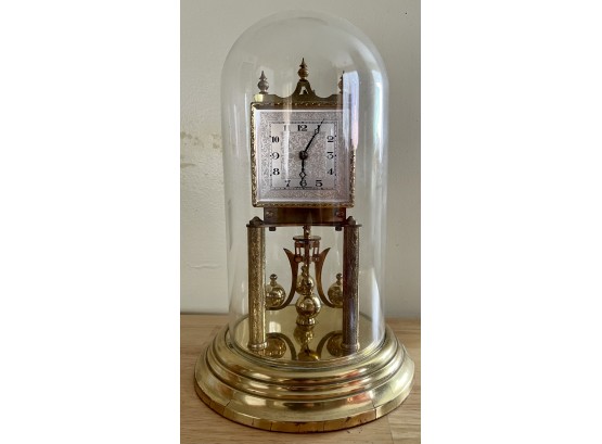 Glass Dome Kieninger And Obergfell Brass Mantle Clock
