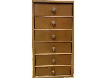Small 6-drawer Wood & Veneer Cabinet With Dividers