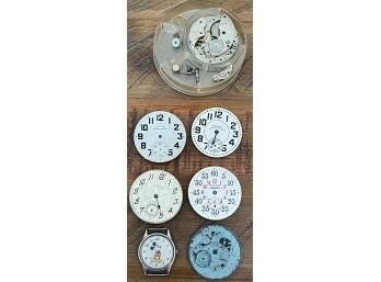 Antique Hamilton Pocket Watches, C229644, C145215, Parts, Mickey Mouse Watch For Repair Or Parts