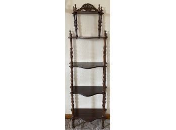 Victorian Style Etagere Curio Five Tier Wood Shelf