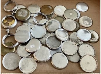 Lot Of Vintage Pocket Watch Backs And Cases (as Is)
