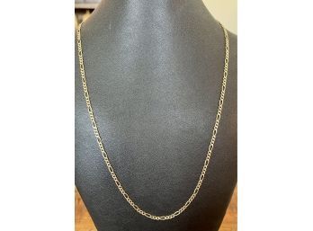 14K Gold Chain Figuro Necklace Italy Weighs 8.6 Grams And Is 22' Long