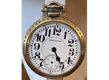 Vintage 10K Gold Filled Wadsworth Pocket Watch Case Only With Hamilton Watch Face Only (as Is)