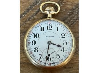Antique Burlington Open Face Pocket Watch 14K Gold Strata Case  4477119