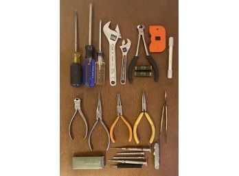 Small Jewelers Tool Lot - Tweezers, Pliers, Micro-screwdrivers, Wrenches, Tip Cleaners, & More
