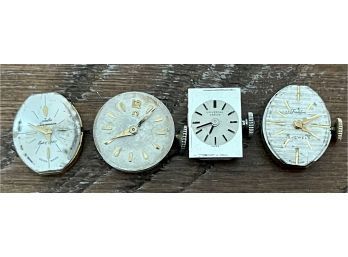 (4) Vintage Ladies Watches (2) Geneve, (1) Jorgensen, (1) Omega For Parts Or Repair