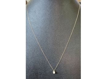 14K Gold Costa Necklace With Diamond .8 Grams And 18' Long