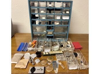 Treasure Trove Of Watch Repair Parts, Springs Bars, Winds, Pocket Watches. Tools, Watch Faces & More