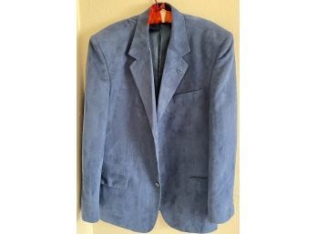 Personal Choice Men's Large Tall Blue Suede Jacket