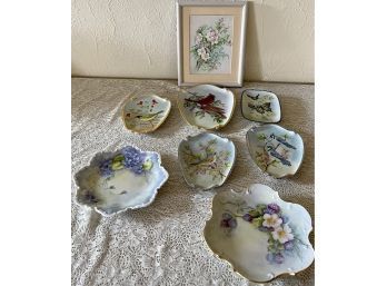 Vintage Collection Of Hand-painted Porcelain Plates And Plaques