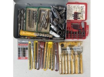 Assorted Drill Bit Collection (as Is) -craftsman Wood Boring Set, Durabit With Original Packaging, & More