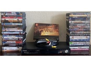 Samsung DVD-1080p7 DVD Player With Remote And Assorted DVD Collection