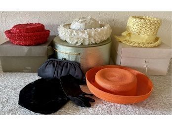 Collection Of Vintage Hats With Original Boxes