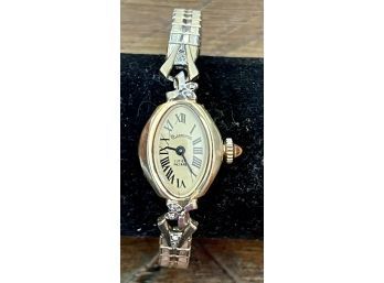 Dufonte By Lucien Picard Quartz Ladies Watch With Diamonds And Spiedel Gold Tone Band