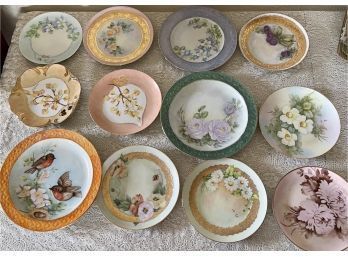 Large Collection Of Hand-painted Plates