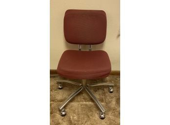 Vintage Global Upholstery Co. Chrome Base Office Chair On Casters