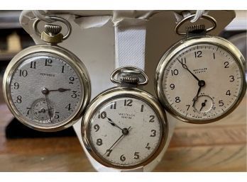 (3) Vintage Pocket Watches, Westclox Scotty, Westclox Pocket Ben And Defiance USA