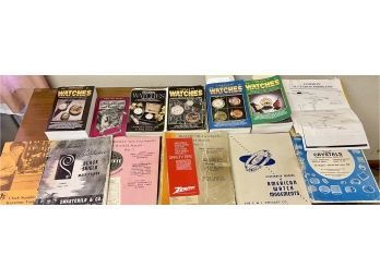 Book Collection Including Watch Repair, Cleaning, Supplies, Pricing And Informational Watch Brochures