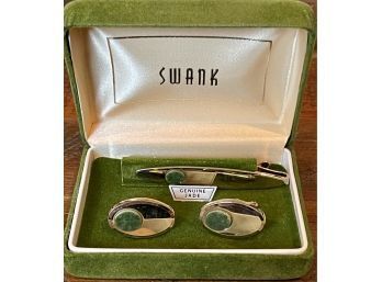 Vintage Swank Cuff Links And Tie Tack In Original Box With Original Tags