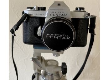 Honeywell Pentax Spotmatic F With Case, Lens, Original Booklet, And Vivitar Tripod
