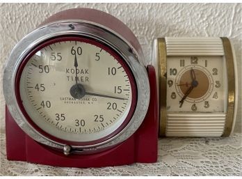 Vintage Westclox Clock And Eastman Kodak Red Timer