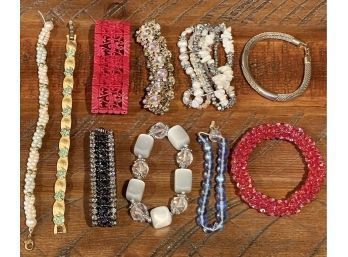 Vintage Collection Of Bracelets Including Trifari, Avon, Bead, Stretch And More