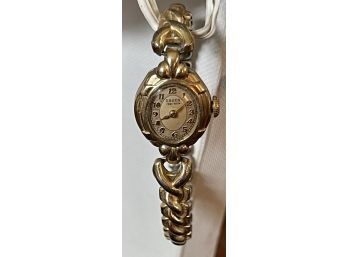 Antique Ladies Veri Thin Gruen 10K Gold Filled Watch 4014345