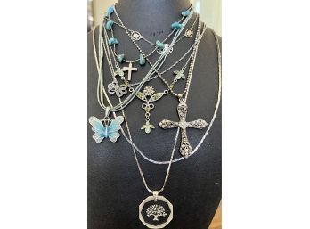 Lot Of Silver Tone Jewelry Including Turquoise, Avon Tree Of Life, Premier Designs Jewelry Lavaliere & More