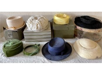 Vintage Collection Of Hats, Including May Company And L.S. Ayers, By Mr. Louis, Everitt, And Flufspun
