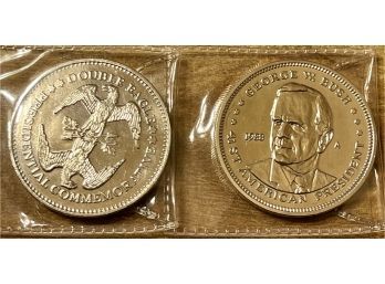 (2) 1988-A George W Bush Double Eagle Commemorative Coins