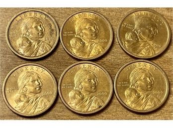 (6) 2020 D & P Sacagawea Native American Dollar US Coins