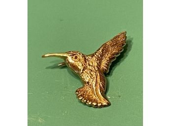 14K Gold Hummingbird Pin Weighs 2.1 Grams