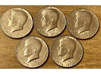 (5) Bicentennial 1776 - 1976 Kennedy Silver Half Dollar Coins (2 Of 2)