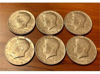 (6) Kennedy Half Dollar Coins, (4) 1972 And (2) 1974