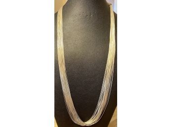 30 Strand Sterling Silver Liquid Silver Necklace, 28 Inches Long And Weighs 41 Grams