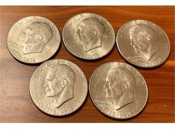 (5) Eisenhower Silver Dollars Coins Bicentennial 1779 - 1976